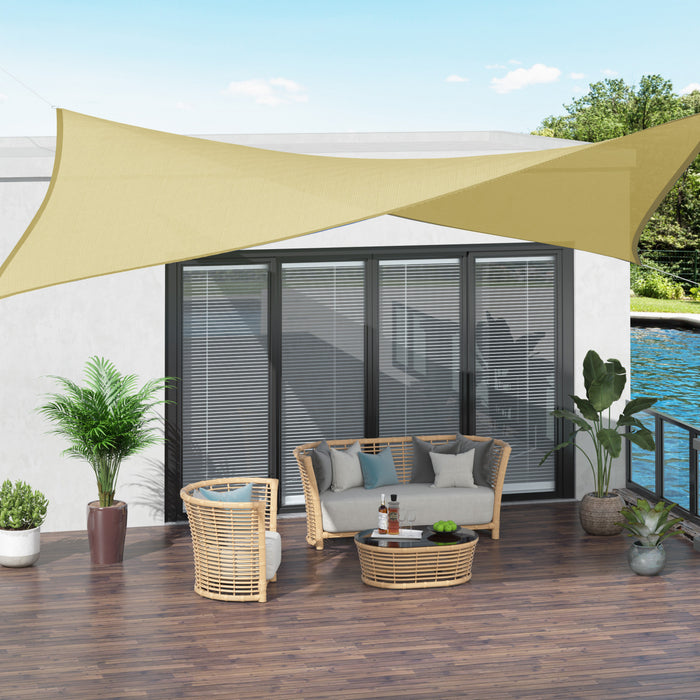 Outsunny 10ft X10ft Square Canopy Sun Sail Shade Garden Cover Uv Protector Outdoor Patio Lawn Shelter With Carrying Bag Sand