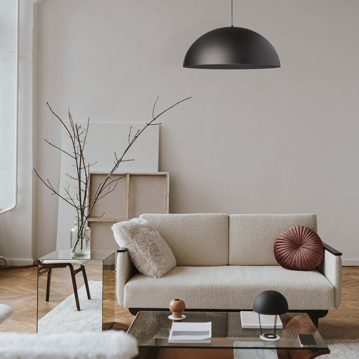 Dainolite Ofelia 1 Light Pendant Large Matte Black Lamp