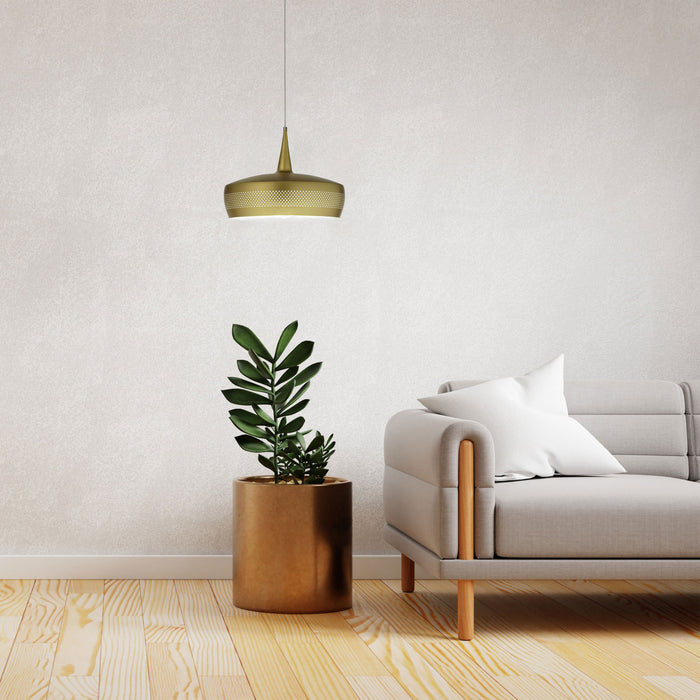 Dainolite Pixie 1 Light Pendant Painted Aged Brass Lamp
