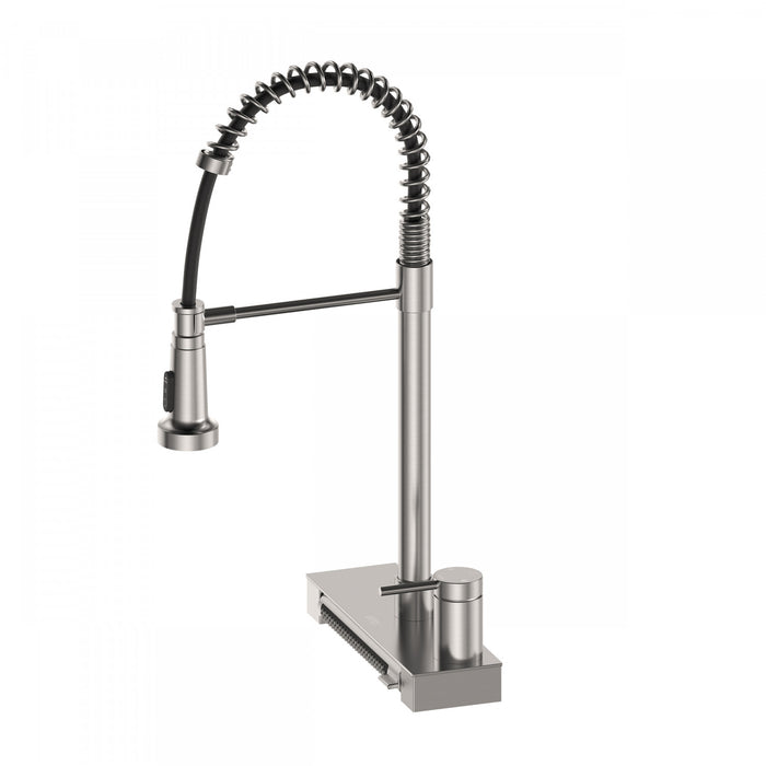 4 Function Chef Pivoting Waterfall Pull-Down Kitchen Faucet, Magnetic Docking. Brushed Nickel-FCWCMBND1 Laundry Combo