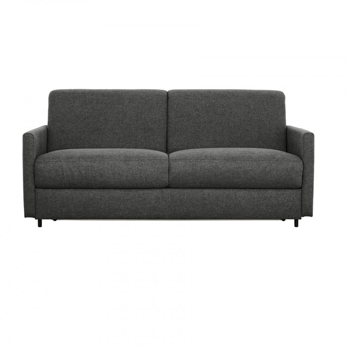 Brix 70 in. Textured Weave Euro Sofa Bed with Memory Foam Mattress - Graphite
