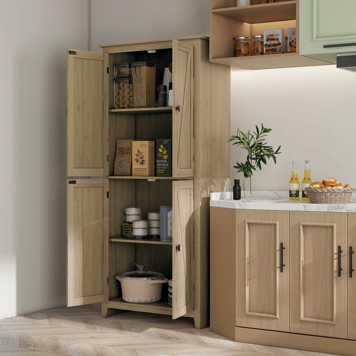 HOMCOM 72\" Freestanding Kitchen Pantry, Buffet Cabinet, Natural