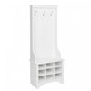 Narrow Hall Tree with Nine Shoe Cubbies - White