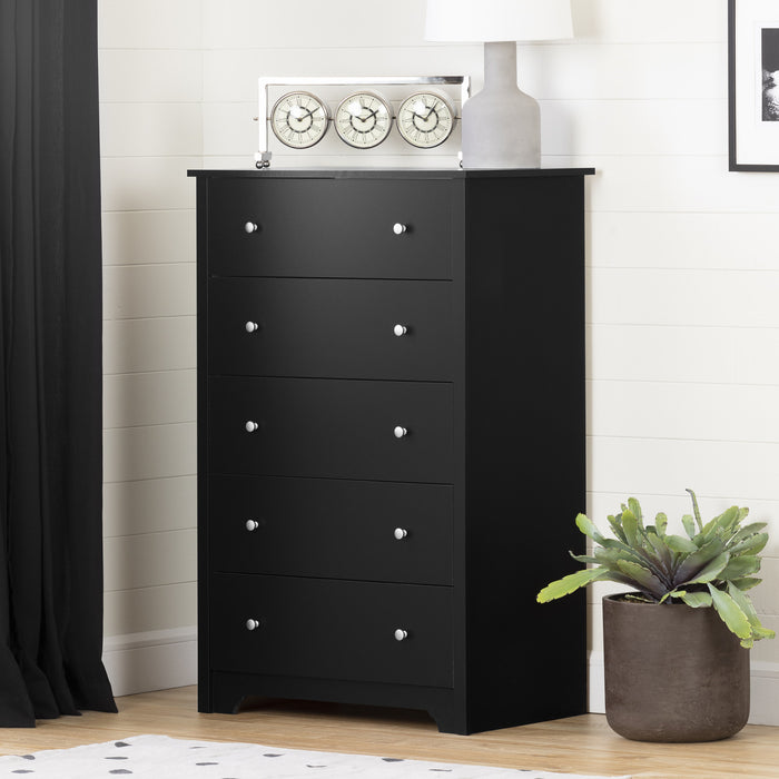 Vito 5-drawer Chest - Pure Black 