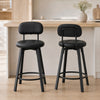HOMCOM Bar Stools Set of 2, Swivel Counter Height Barstools Black