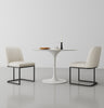 Serena Modern Metal Vegan Leather Dining Chair in Ivory - Set of 2 | Chaise de salle a manger moderne en metal et cuir vegetalien Serena, ivoire - Lot de 2