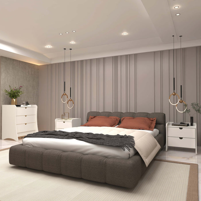 Coney Mid-Century Modern 3-Piece Dresser Set in White