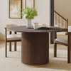Cove 47.25" Round Pedestal Dining Table for 4-5 People, Brown | Table a manger ronde a piedestal Cove 47,25 pouces pour 4 a 5 personnes, brun