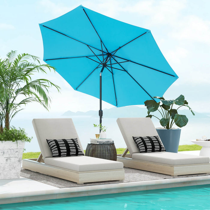 Costway 10ft Patio Umbrella Outdoor W/ 59 LBS Heavy-Duty Round Umbrella Stand