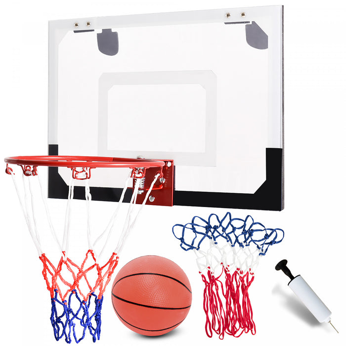 Costway Over-the-door Mini Basketball Hoop Includes Basketball & Hand Pump 2 Nets Indoor Sports