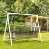 Outsunny Swing Stand, Metal Swing Frame, 528 Lbs Weight Capacity, White|Outsunny Support De Balancoire, Capacite De Poids De 528 Lb, Blanc