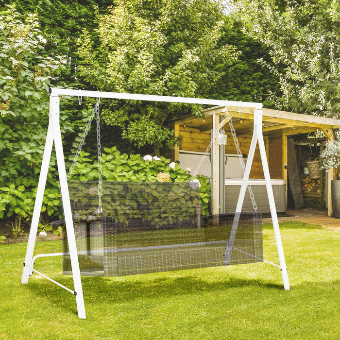 Outsunny Swing Stand, Metal Swing Frame, 528 Lbs Weight Capacity, White