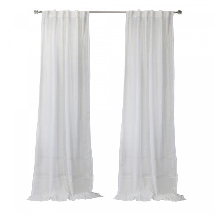 Habitat Alicante White Sheer Dual Header Curtain Panel - 52 x 84