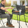 Outsunny 2-in-1 Camping Stove & Gas Griddle Combo, 20,000 BTU 2-Burner Portable Propane Grill with Detachable Legs, Wind Guards for Barbecue, Tailgating, Outdoor Cooking, Black
