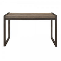 Bassett Writing Desk, Faux Wood & Gunmetal 