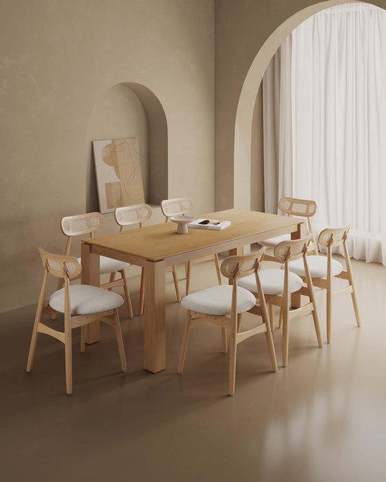 Colbert and Rockaway Modern Industry Chic 9-Piece Dining Set in Natural