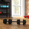 Soozier Adjustable Barbell & Dumbbells Set with Non-slip Handles, 44LBS