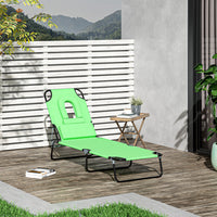 Outsunny Adjustable Outdoor Lounge Chair Green