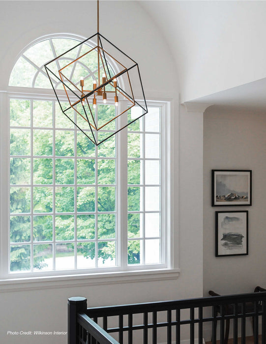 Dainolite Kappa 8 Light Pendant Vintage Bronze/Matte Black Finish Lamp