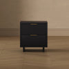 Elara Contemporary 18" Solid Wood Nightstand in Black (2-Drawer) | Table de nuit contemporaine Elara 18" en bois massif noir (2 tiroirs)