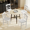 HOMCOM Farmhouse Wood Dining Chairs Set of 4 with Cross Back, White