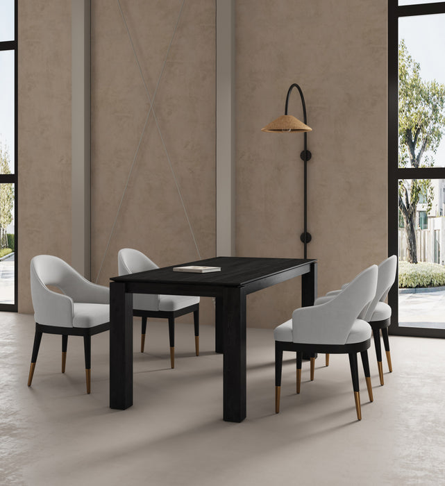 Carrington and Rockaway Modern Industry Chic 5-Piece Dining Set in Light Gray and Black