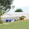 PawHut Outdoor Dog Kennel Dog Run with Waterproof, UV Resistant Cover for Small and Medium Sized Dogs, 6.6' x 6.6' x 4.9', Silver