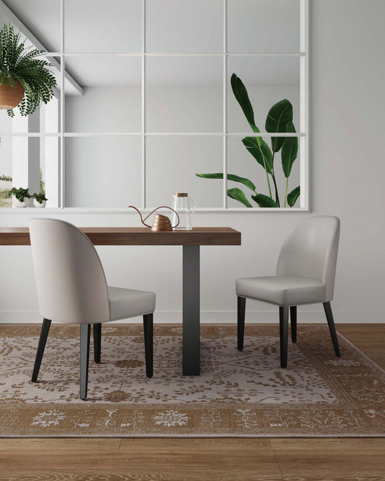 Hillman Modern Wood Upholstered Dining Chair in Light Gray - Set of 2