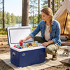 HOMCOM 12V Dual Zone Car Fridge, 32 Quart Portable Fridge Freezer with Inner LED Light, 12/24V DC and 100V-240V AC, for Campervan RV Boat Travel and Home Use, -4℉-68℉