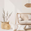 Dainolite Pourel 3 Light Pendant Small Matte Black Finish Natural Shade Lamp|Petit luminaire suspendu Pourel de Dainolite avec abat-jour naturel, fini noir mat et 3 ampoules
