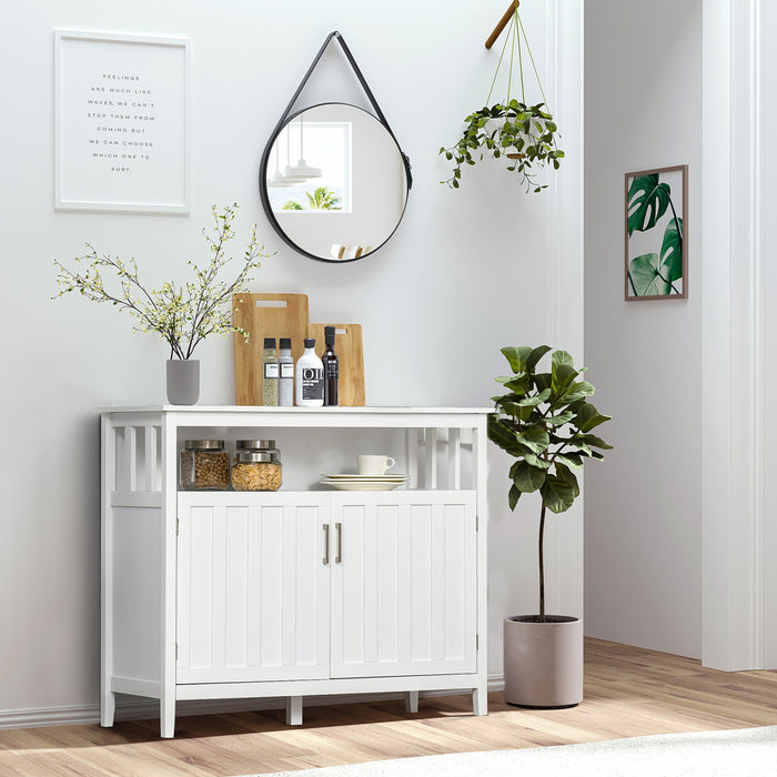 HOMCOM Sideboard Buffet Storage Cabinet Console Table with 2 Doors White
