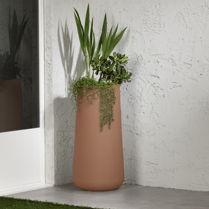 Dalya Tall Outdoor Pot Planter - Burnt Orange