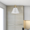 Dainolite Sonus 1 Light Pendant Matte White Aged Brass Accent Lamp|Luminaire suspendu Sonus de Dainolite avec fini blanc mat, touches laiton vieilli et 1 ampoule