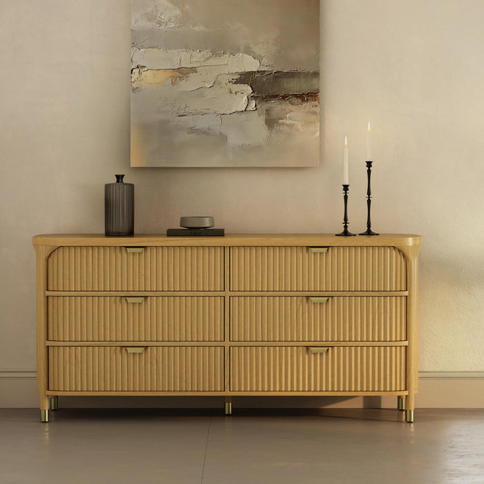 Park Contemporary 68\" Dresser in Natural (6-Drawer)