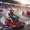 Aosom 12V Electric Go Kart, Battery Powered Drift Cart with 2 Speeds, Soft Start, PU Wheels, 5 MPH High Speed, Ride on Toy with Music, Colourful LED Lights, for Ages 8-12, Red