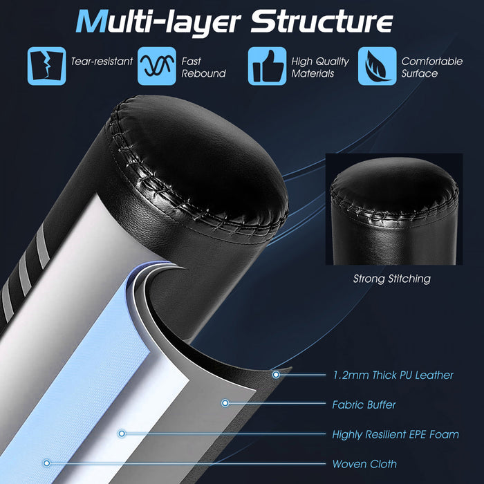 Goplus 70\" 220lbs Freestanding Punching Boxing Bag W/12 Suction Cup Base Shock Absorber