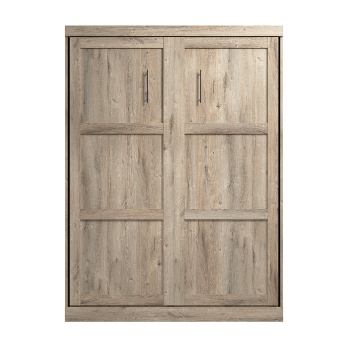 Bestar Pur Queen Murphy 65-Inch Wall Bed - Rustic Brown