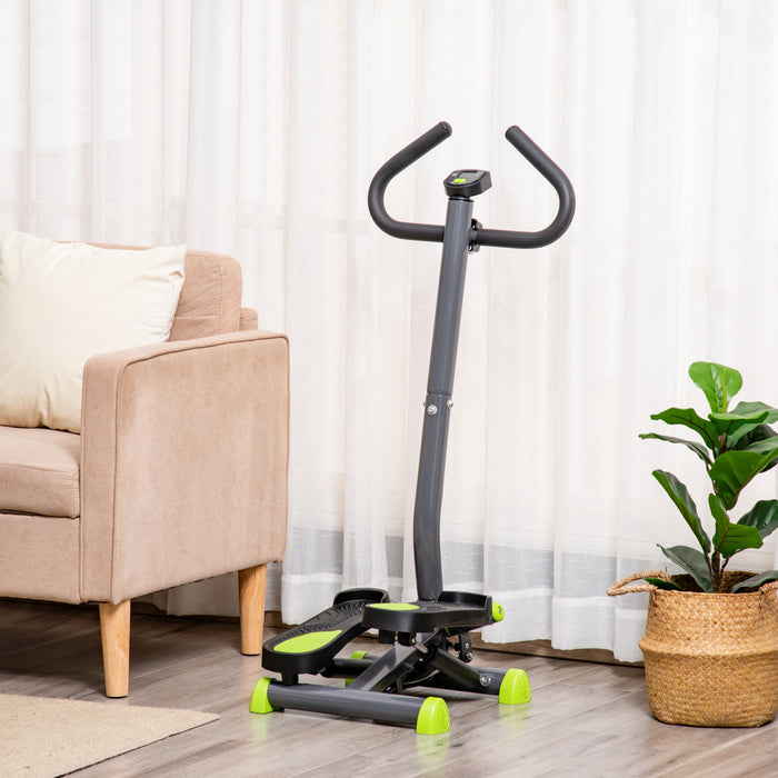 Soozier Twist Stepper Height Adjustable Step Machine W/ Lcd Monitor, Grey