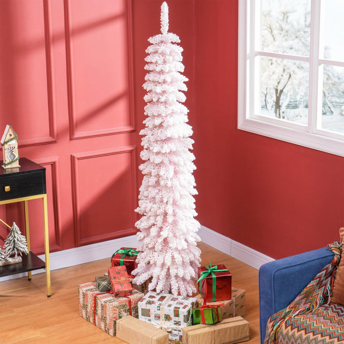 HOMCOM 6' Artificial Christmas Tree with Realistic Branches Pink