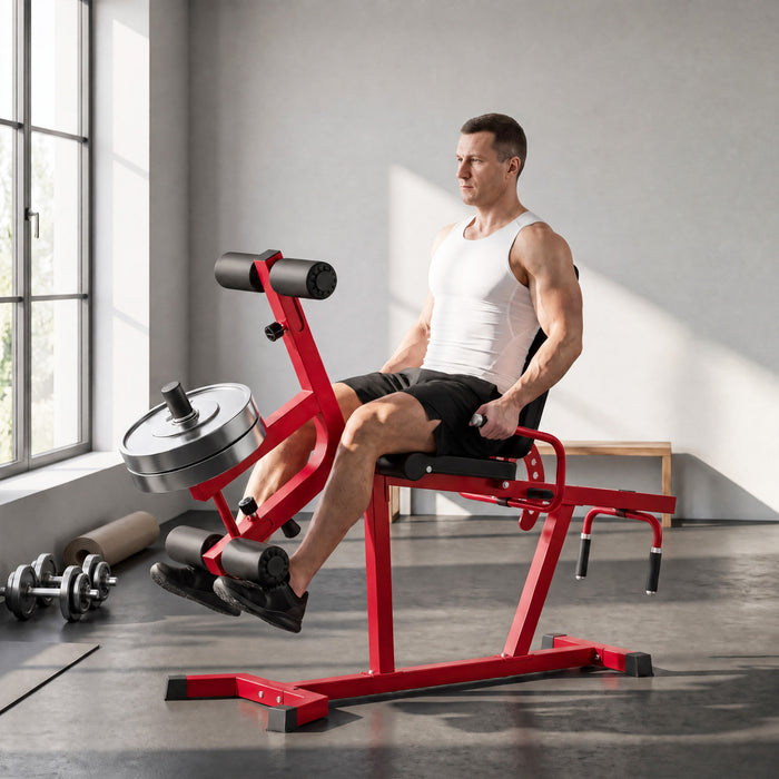 Soozier 3-in-1 Leg Extension and Curl Machine, 660LBS Capacity, Red