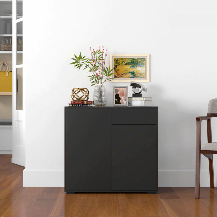 HOMCOM High Gloss Buffet Sideboard with Drawers Kitchen Storage Cabinet