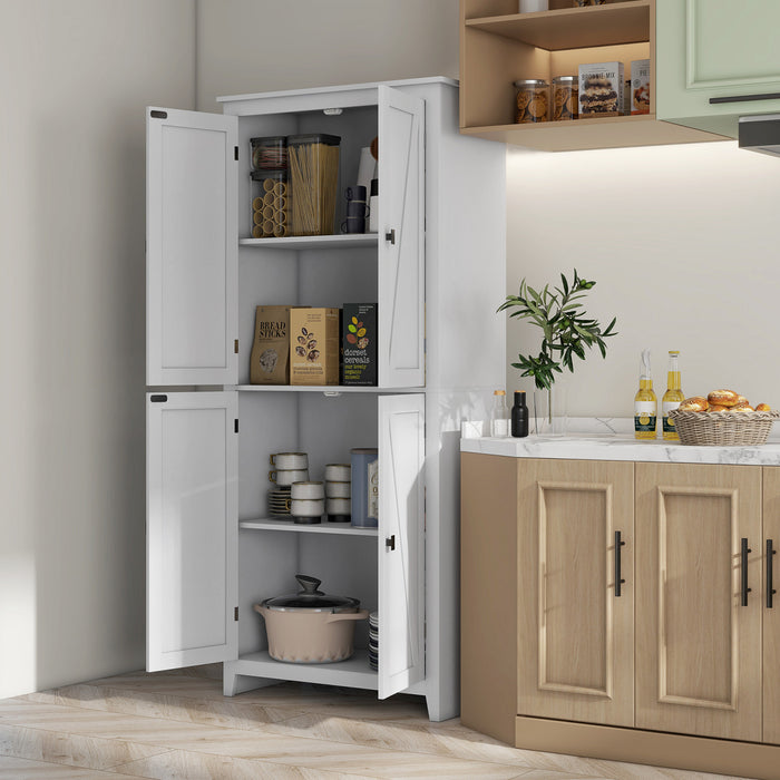 HOMCOM 72\" Freestanding Kitchen Pantry, Buffet Cabinet, White