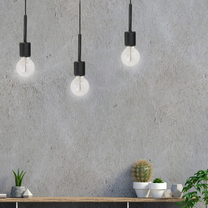 Dainolite Roswell 1 Light Pendant Small Matte Black Lamp