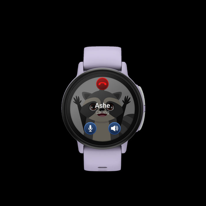 Garmin Bounce 2 Light Purple Kids Smartwatch - Safe Wearable, GPS Sports Tracking, Sleep Monitoring, Voice Commands, Fun Themes, Educational Quizzes