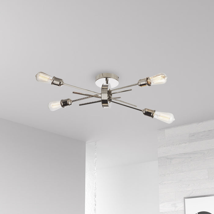 Dainolite Nebraska 4 Light Wall Sconce Burnished Chrome Finish Lamp