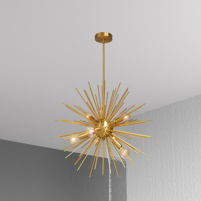 Dainolite Vega 8 Light Pendant Aged Brass/Vintage Bronze Finish Lamp