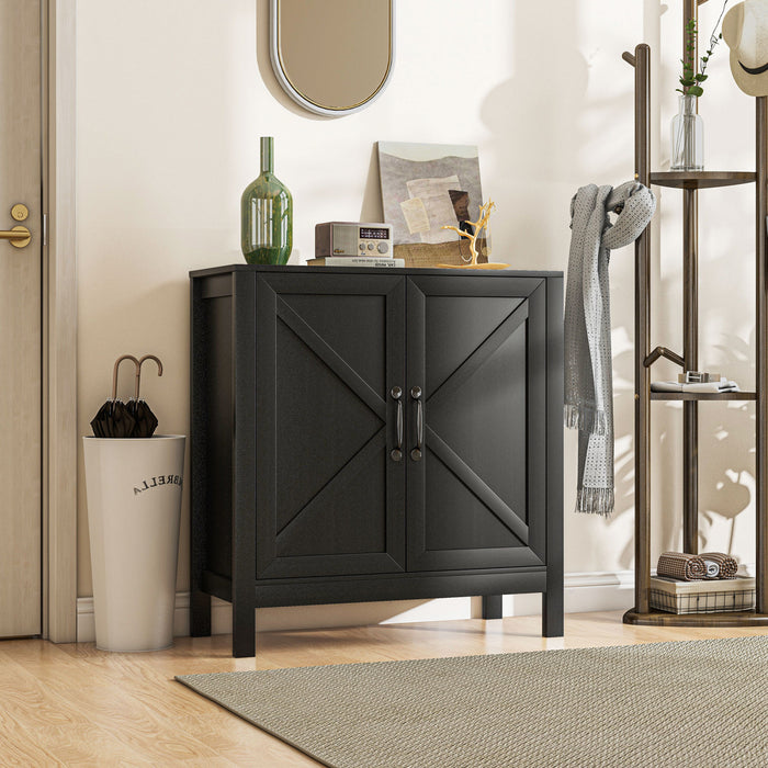 HOMCOM Storage Cabinet, Buffet Sideboard with Adjustable Shelf, Black