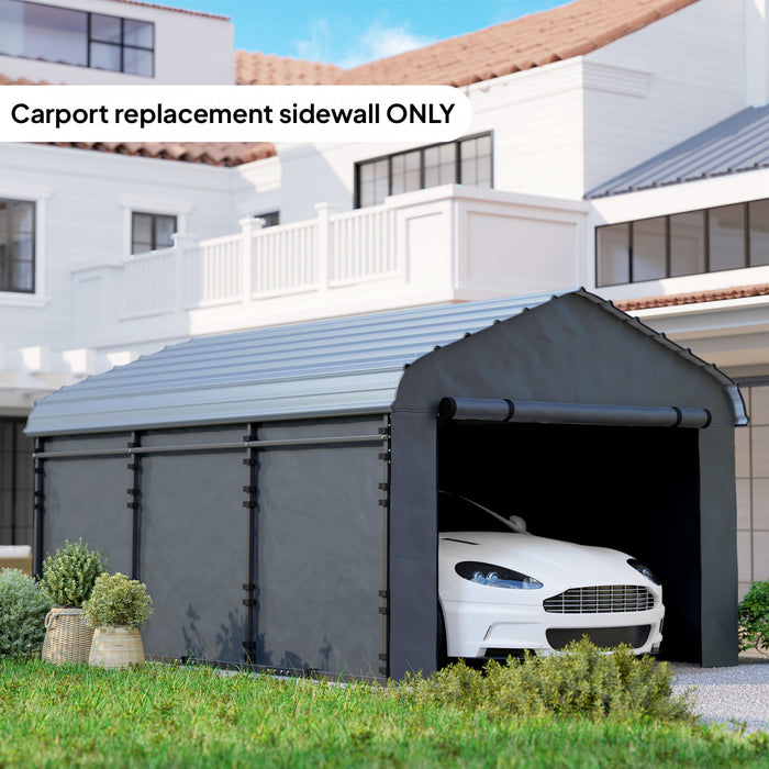 Outsunny Carport Replacement Canopy Cover Sidewalls for 12' x 20' Carport