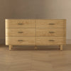 Solara Contemporary 68" Solid Wood Dresser in Natural Oak (6-Drawer) | Commode contemporaine Solara 68" en bois massif chene naturel (6 tiroirs)