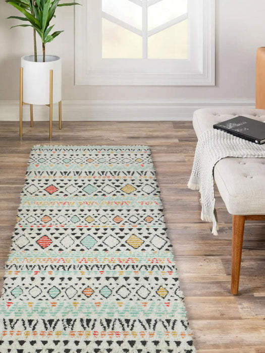 Kaia Contemporary 2'3\" x Runner Rug in Multi Indoor Area Rug